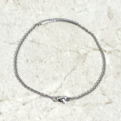 14K White Gold 0.25 Carat Diamond Bar Bracelet - WeilJewelry