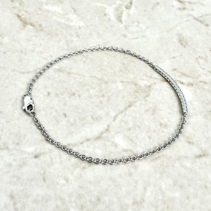14K White Gold 0.25 Carat Diamond Bar Bracelet - WeilJewelry