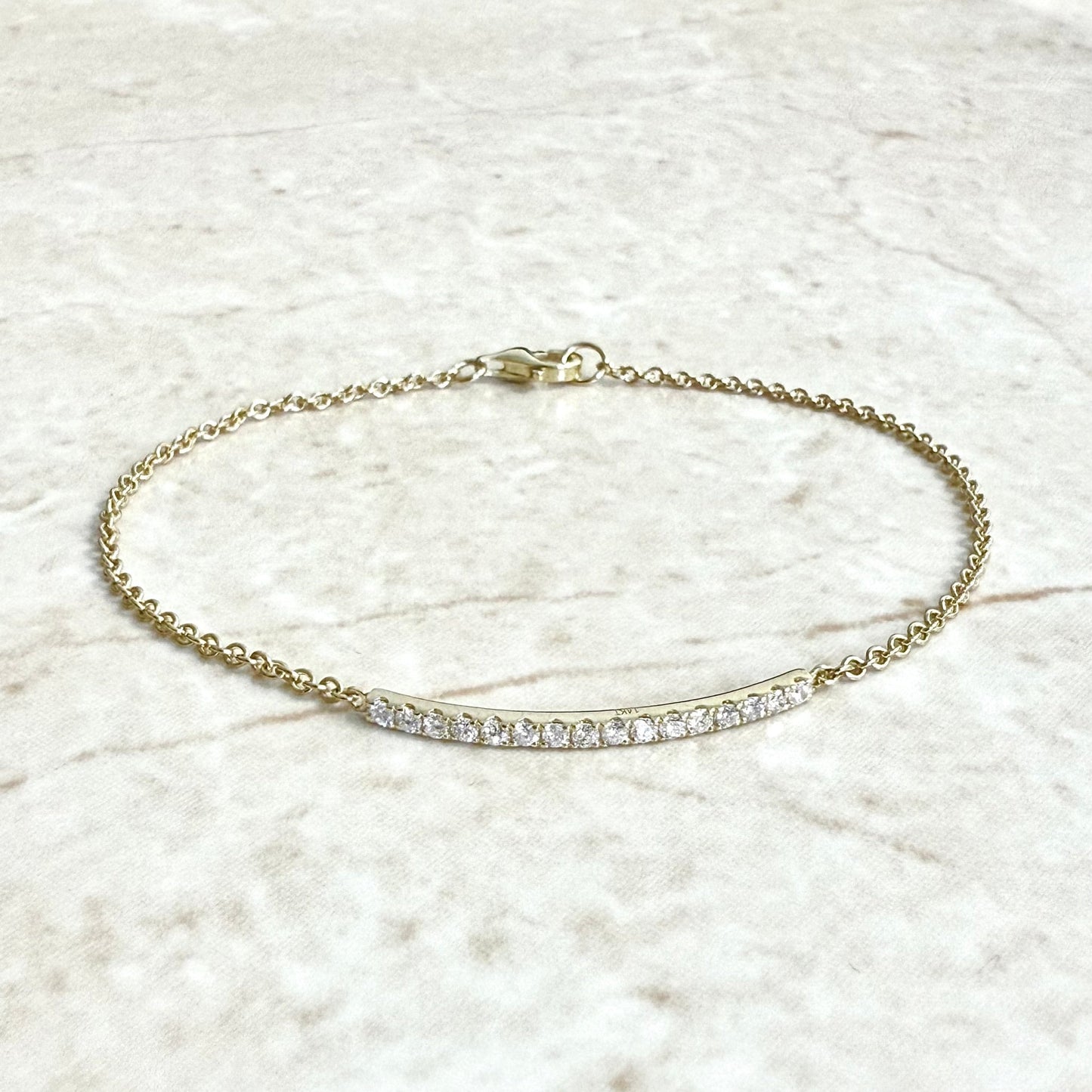 14K White Gold 0.25 Carat Diamond Bar Bracelet - WeilJewelry