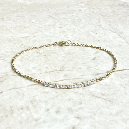 14K White Gold 0.25 Carat Diamond Bar Bracelet - WeilJewelry