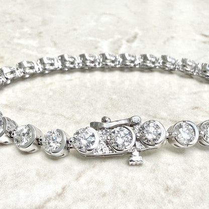14K White Gold 10 Carats Natural Diamond Tennis Bracelet - WeilJewelry