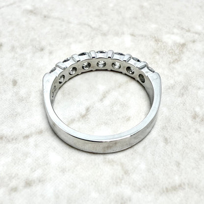 14K White Gold 1.02 Carat 7 - Stone Natural Diamond Band Ring - WeilJewelry