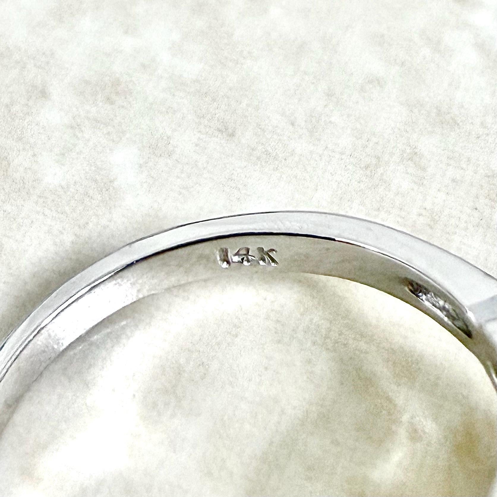 14K White Gold 1.50 Carat Natural Opal & Diamond Cocktail Ring - WeilJewelry
