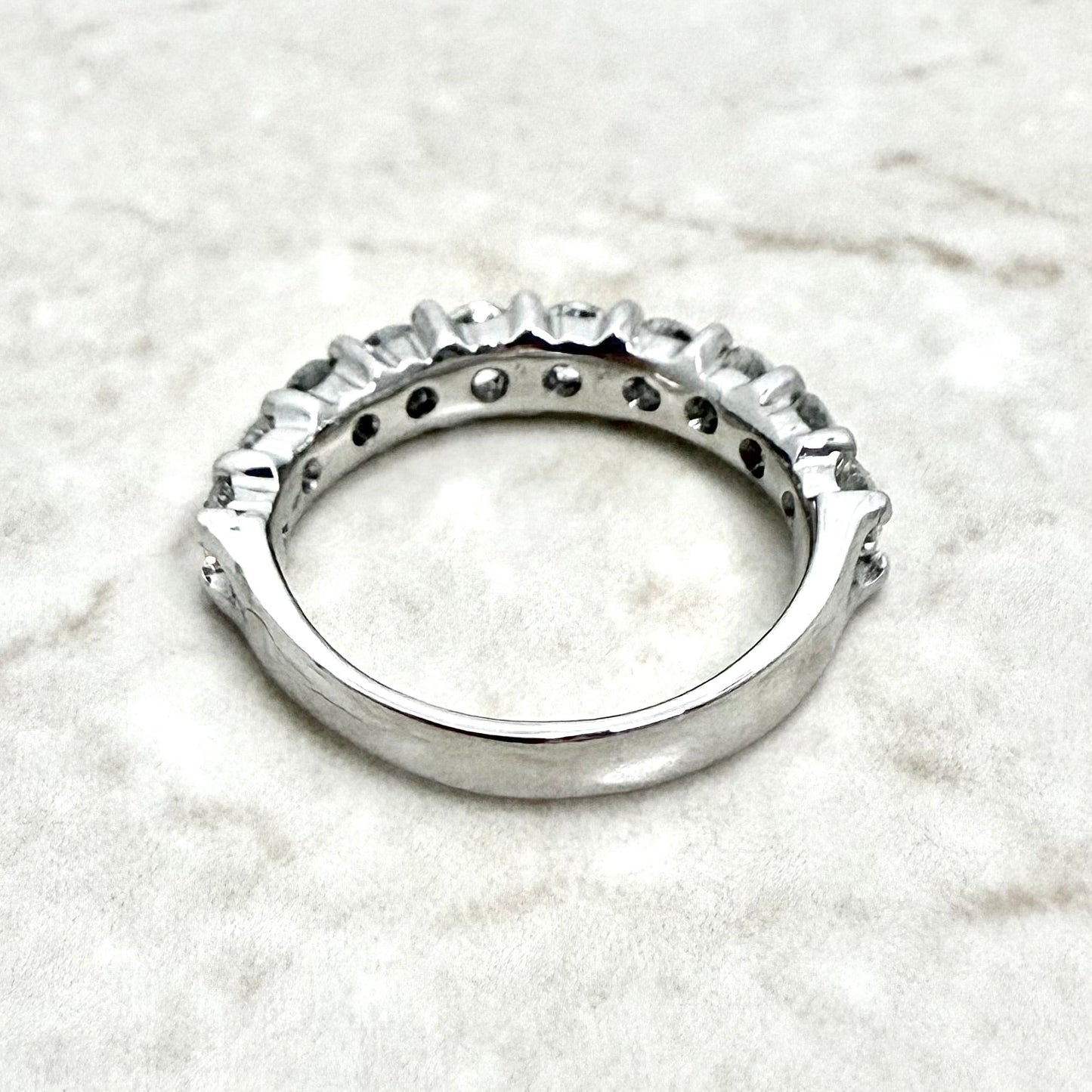 14K White Gold 1.60 Carat Natural Diamond Half Eternity Ring - WeilJewelry