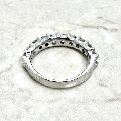 14K White Gold 1.60 Carat Natural Diamond Half Eternity Ring - WeilJewelry