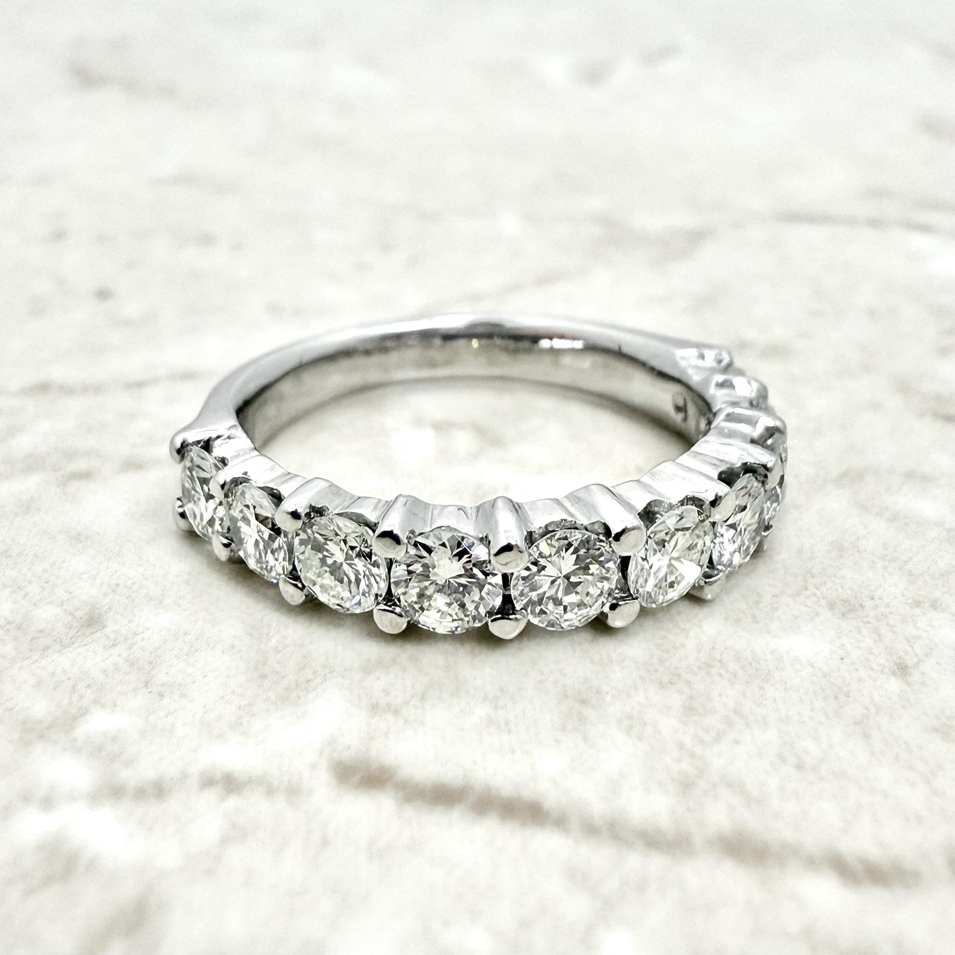 14K White Gold 1.65 Carat Natural Diamond Half Eternity Ring - WeilJewelry