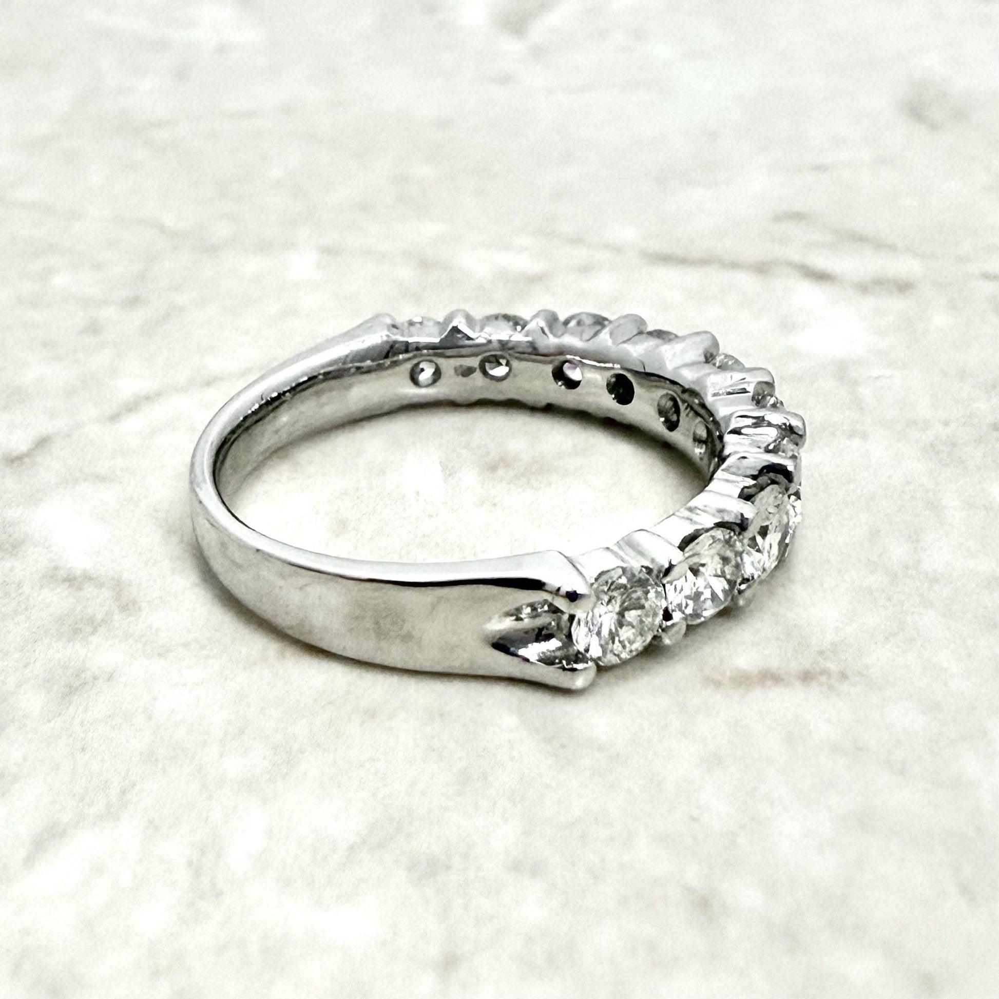 14K White Gold 1.65 Carat Natural Diamond Half Eternity Ring - WeilJewelry