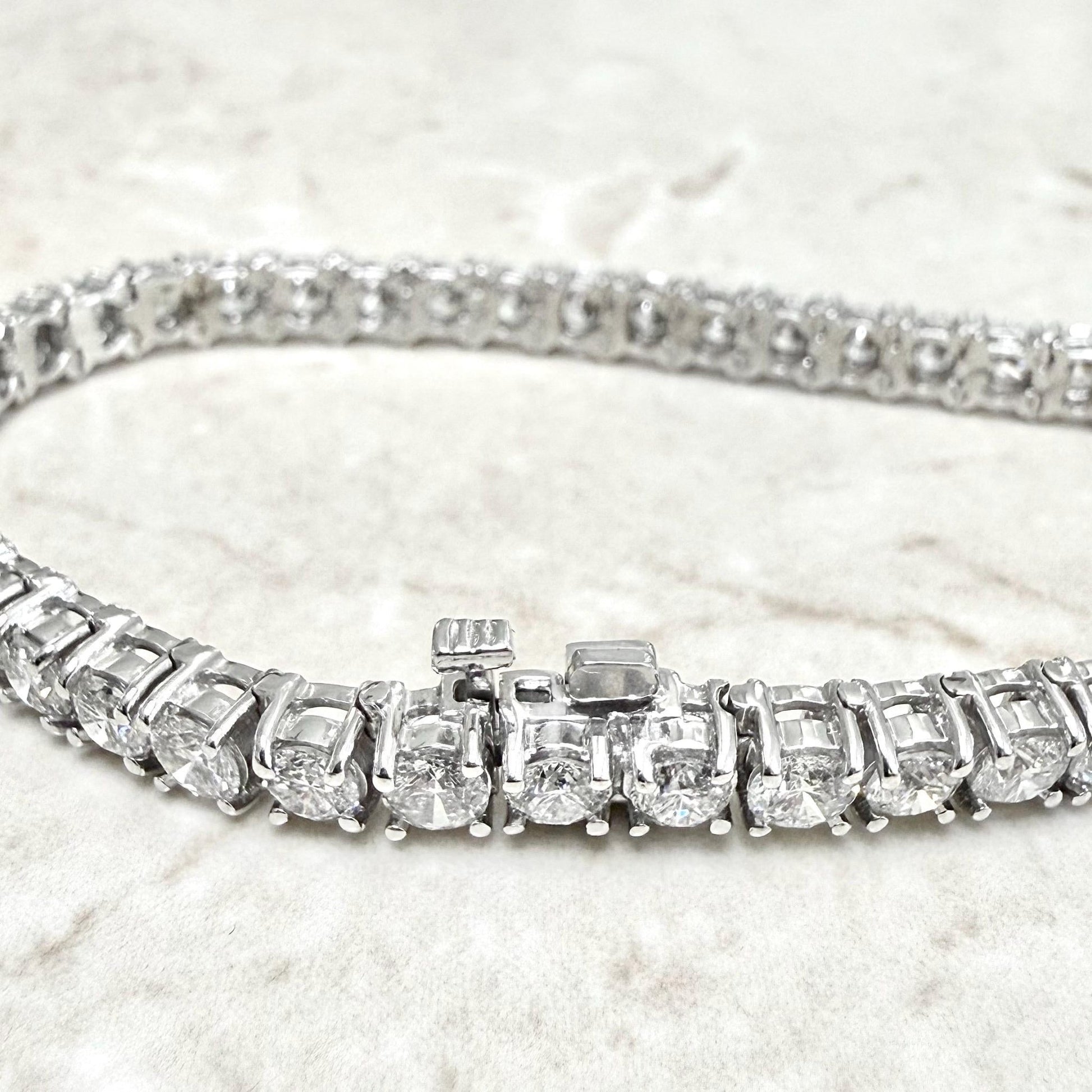 14K White Gold 9 Carats Natural Diamond Tennis Bracelet - WeilJewelry