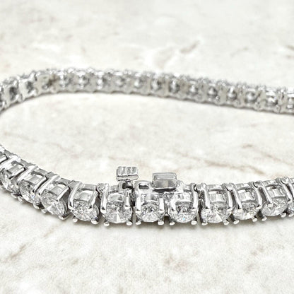 14K White Gold 9 Carats Natural Diamond Tennis Bracelet - WeilJewelry