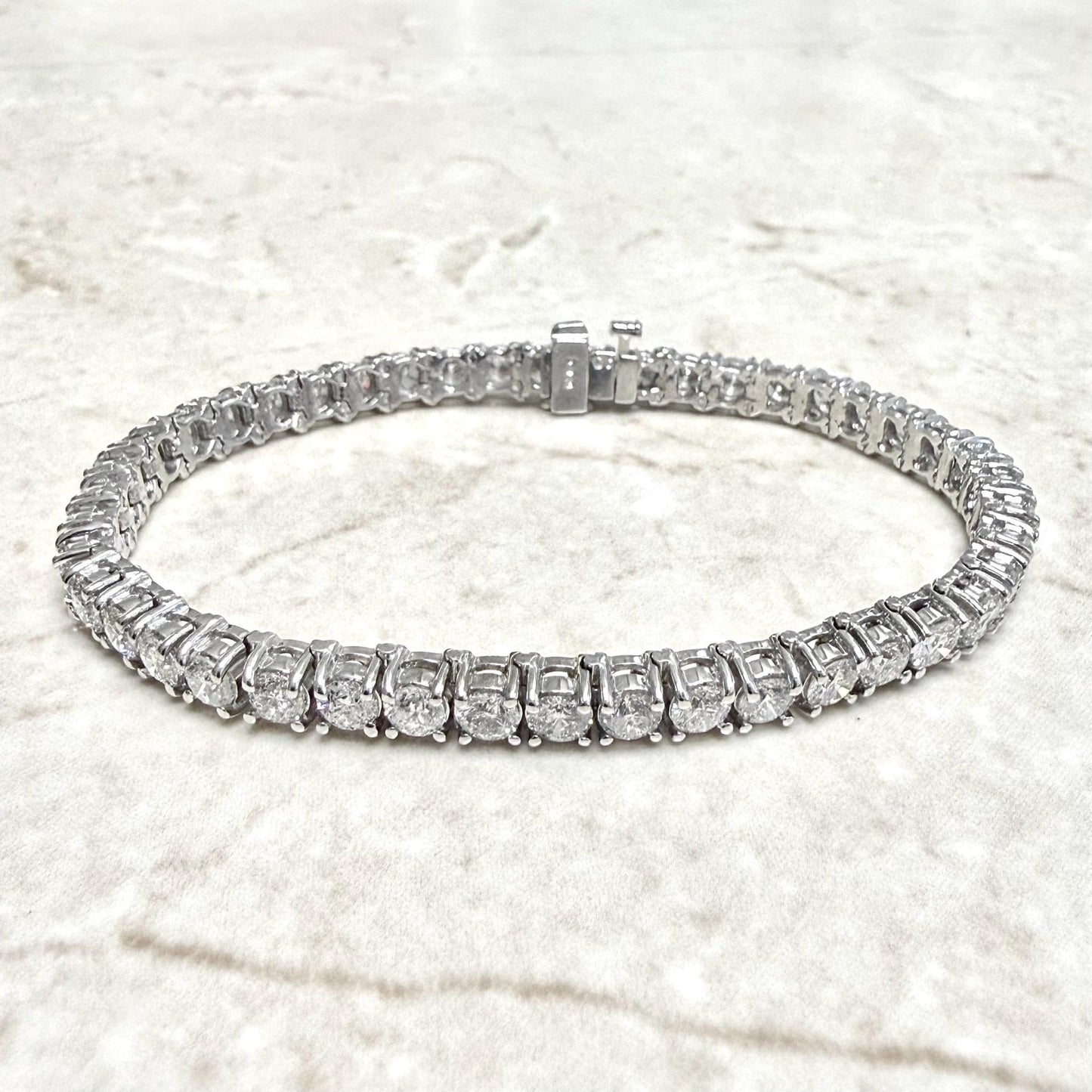 14K White Gold 9 Carats Natural Diamond Tennis Bracelet - WeilJewelry