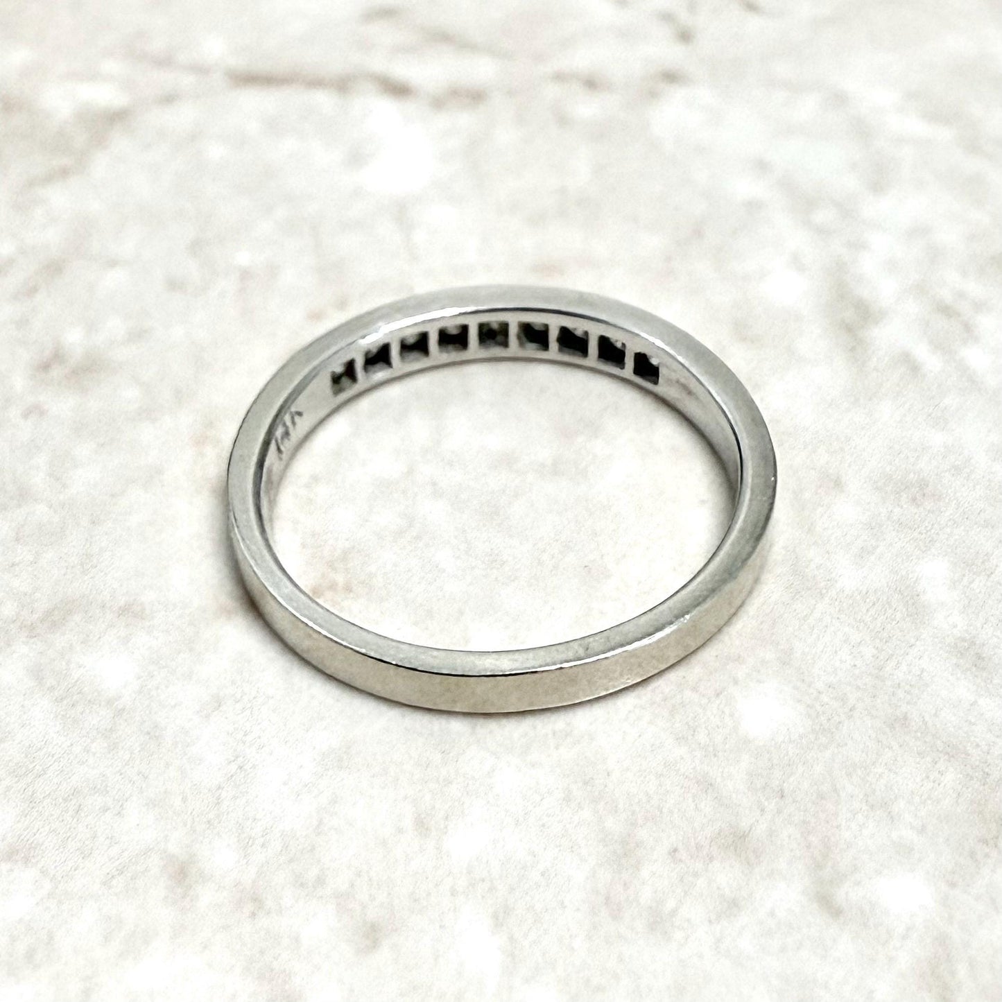 14K White Gold Channel - Set 0.15 Carat Natural Diamond Band Ring - WeilJewelry