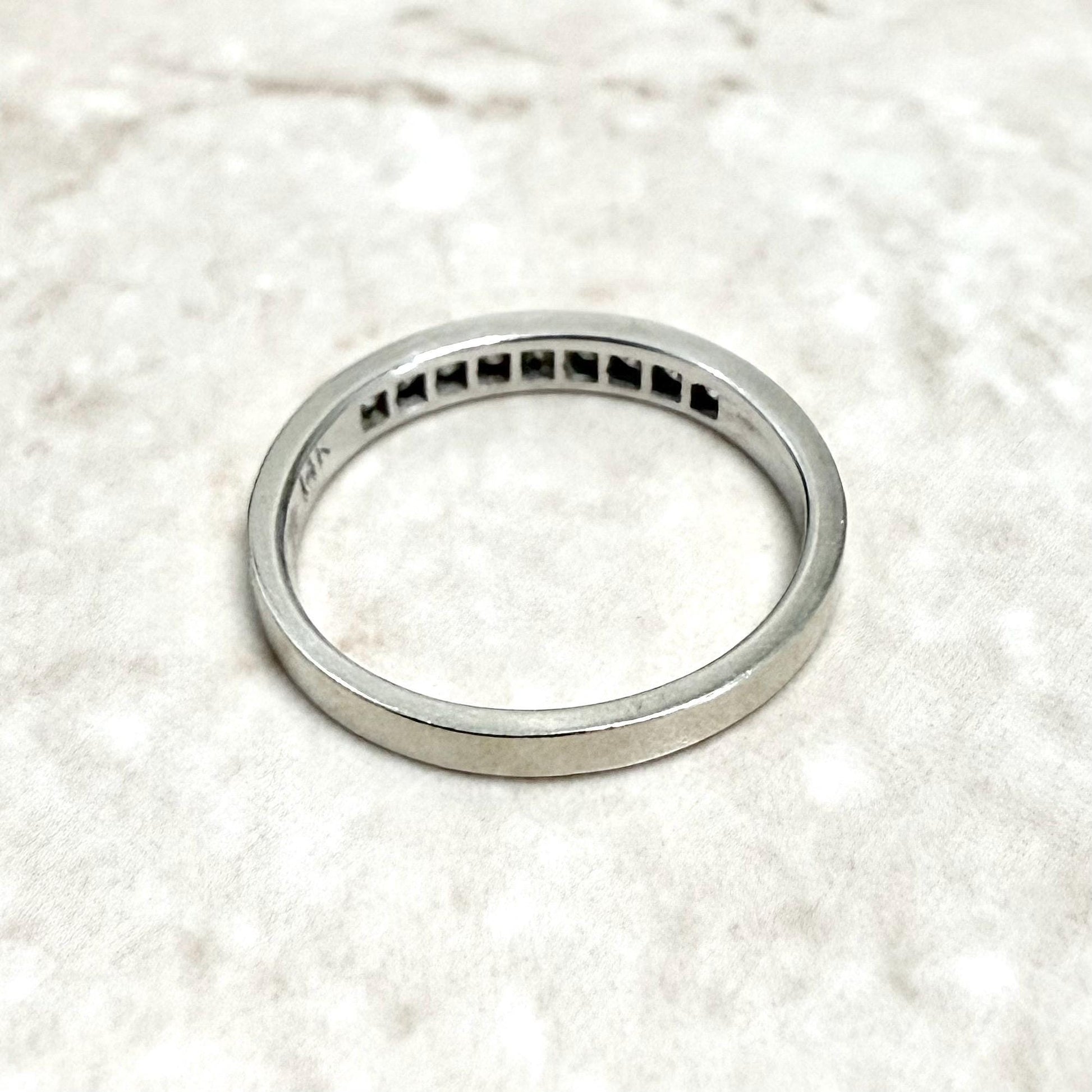 14K White Gold Channel - Set 0.15 Carat Natural Diamond Band Ring - WeilJewelry