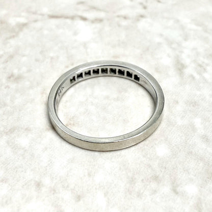 14K White Gold Channel - Set 0.15 Carat Natural Diamond Band Ring - WeilJewelry