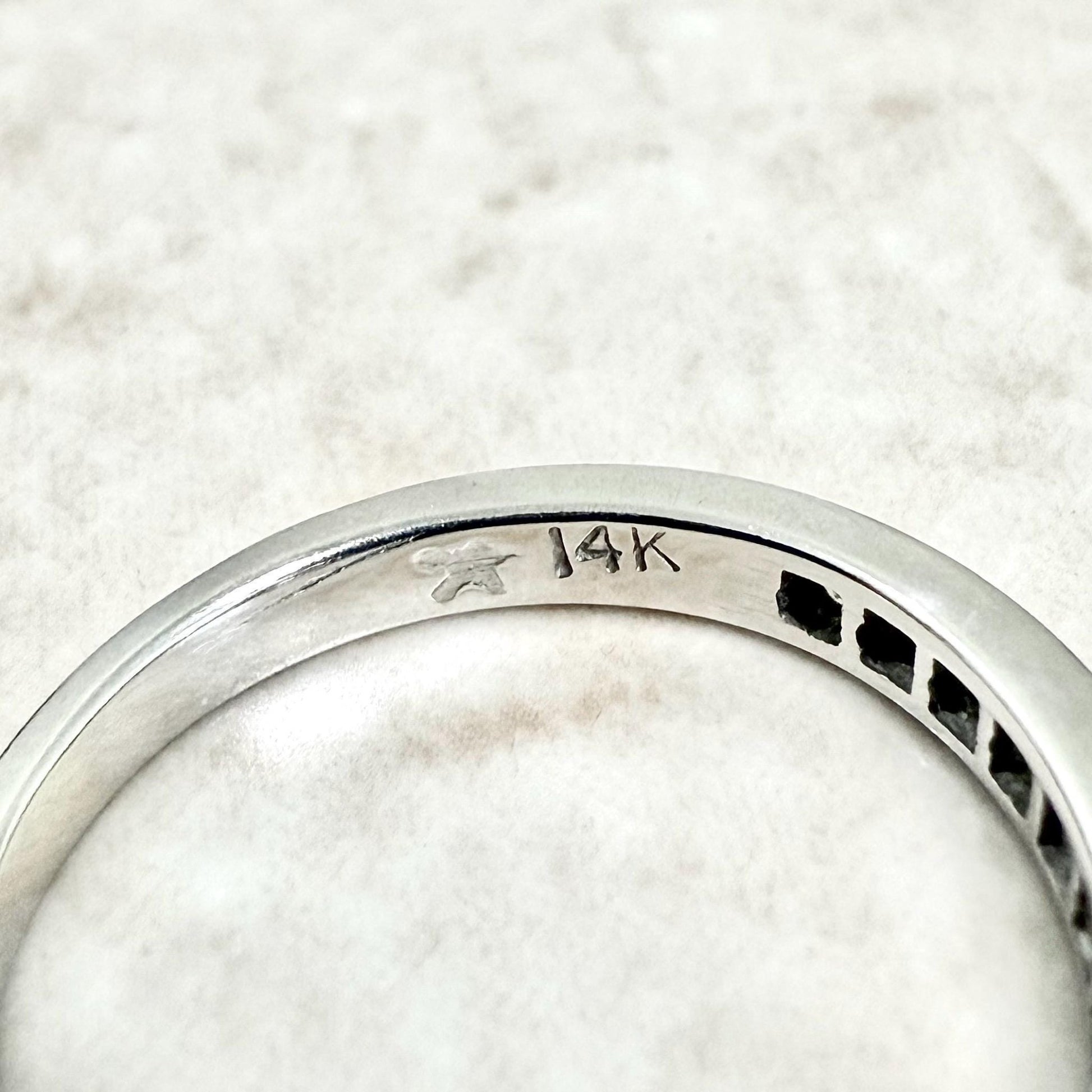 14K White Gold Channel - Set 0.15 Carat Natural Diamond Band Ring - WeilJewelry