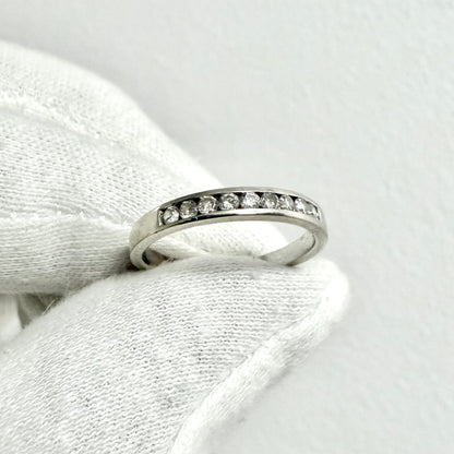 14K White Gold Channel - Set 0.15 Carat Natural Diamond Band Ring - WeilJewelry