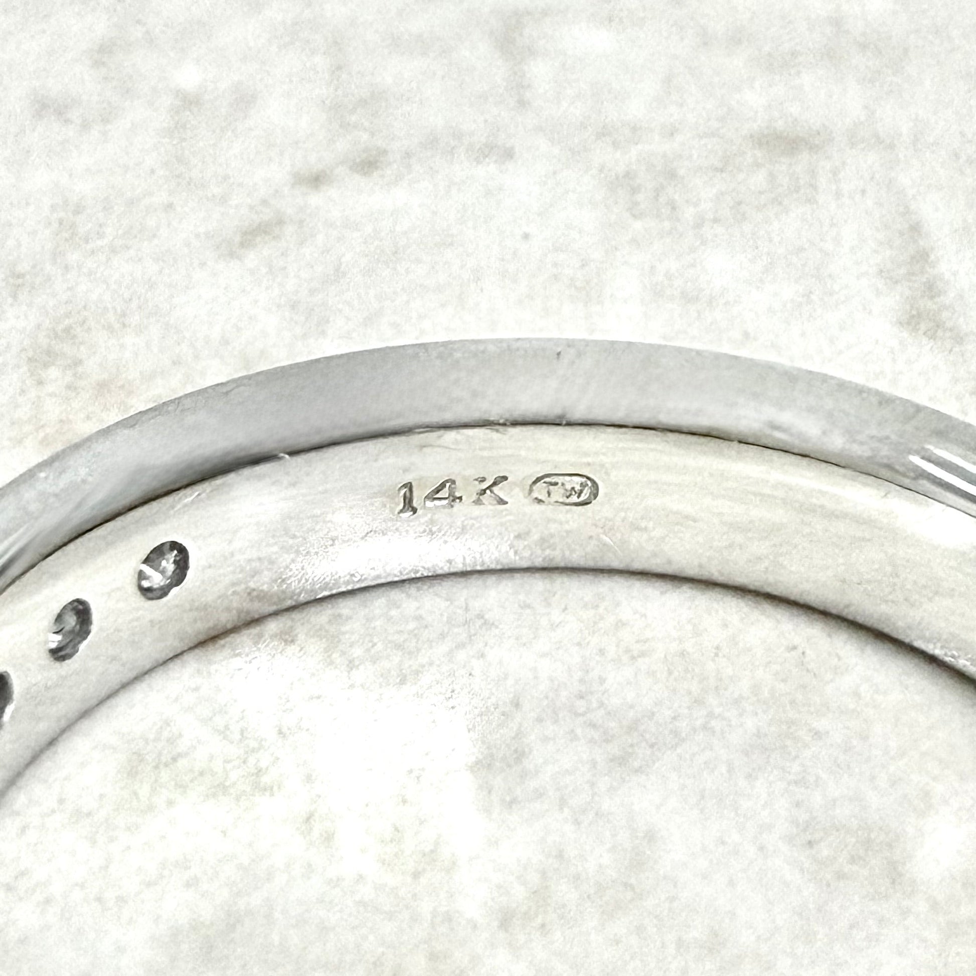 14K White Gold Channel - Set 1/2 CT Natural Diamond Half Eternity Ring - WeilJewelry