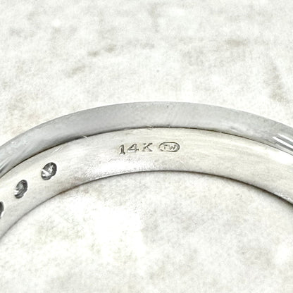 14K White Gold Channel - Set 1/2 CT Natural Diamond Half Eternity Ring - WeilJewelry