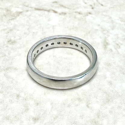 14K White Gold Channel - Set 1/2 CT Natural Diamond Half Eternity Ring - WeilJewelry