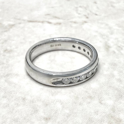 14K White Gold Channel - Set 1/2 CT Natural Diamond Half Eternity Ring - WeilJewelry