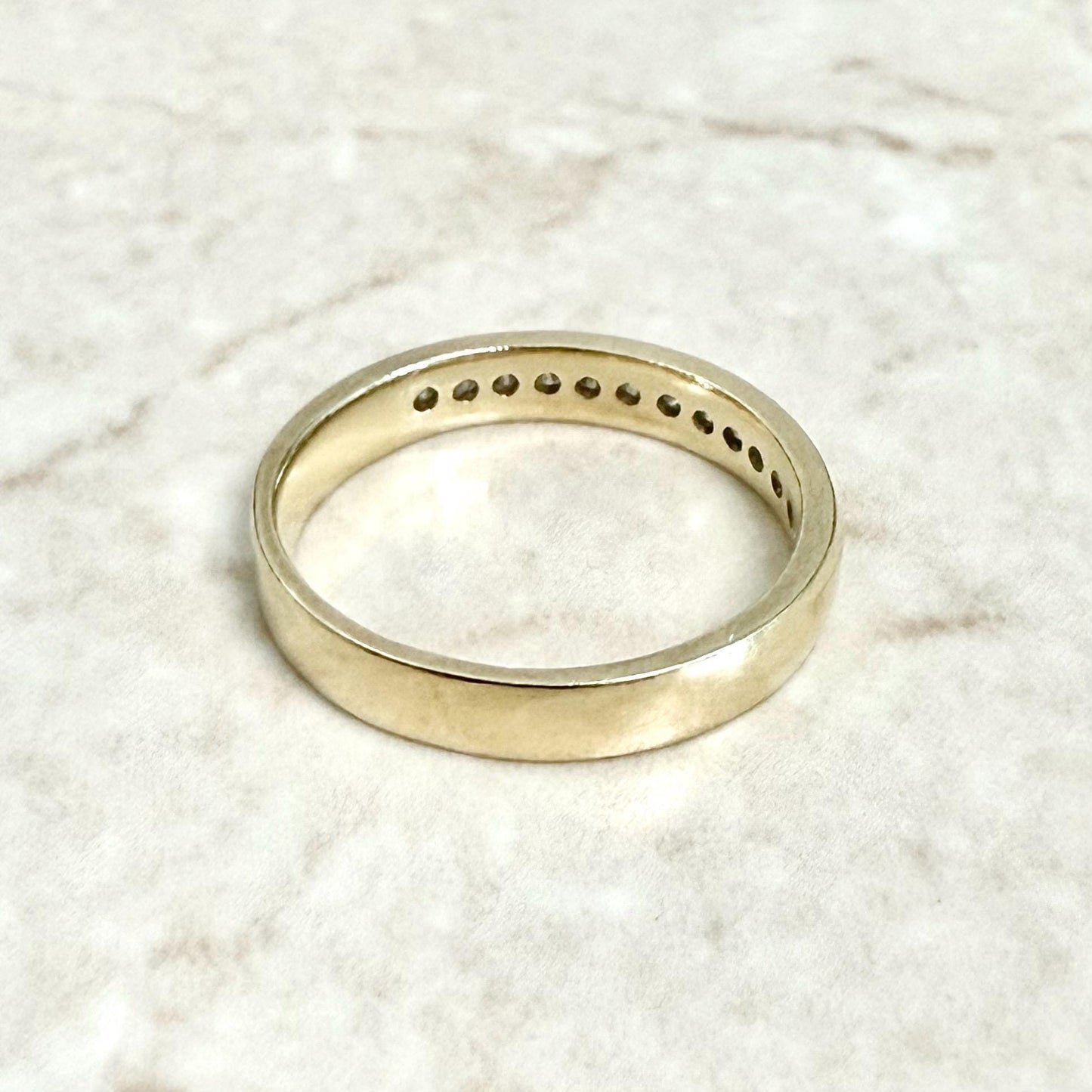 14K Yellow Gold Channel - Set 0.18 Carat Natural Diamond Band Ring - WeilJewelry