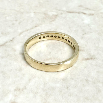 14K Yellow Gold Channel - Set 0.18 Carat Natural Diamond Band Ring - WeilJewelry