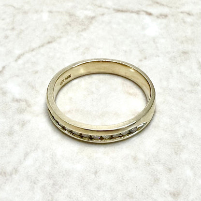14K Yellow Gold Channel - Set 0.18 Carat Natural Diamond Band Ring - WeilJewelry