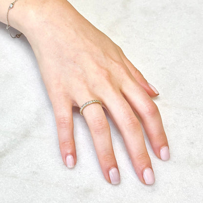 14K Yellow Gold Channel - Set 0.40 Carat Diamond Half Eternity Band Ring - WeilJewelry