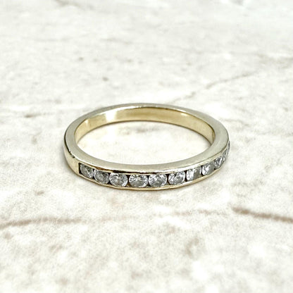 14K Yellow Gold Channel - Set 0.40 Carat Diamond Half Eternity Band Ring - WeilJewelry