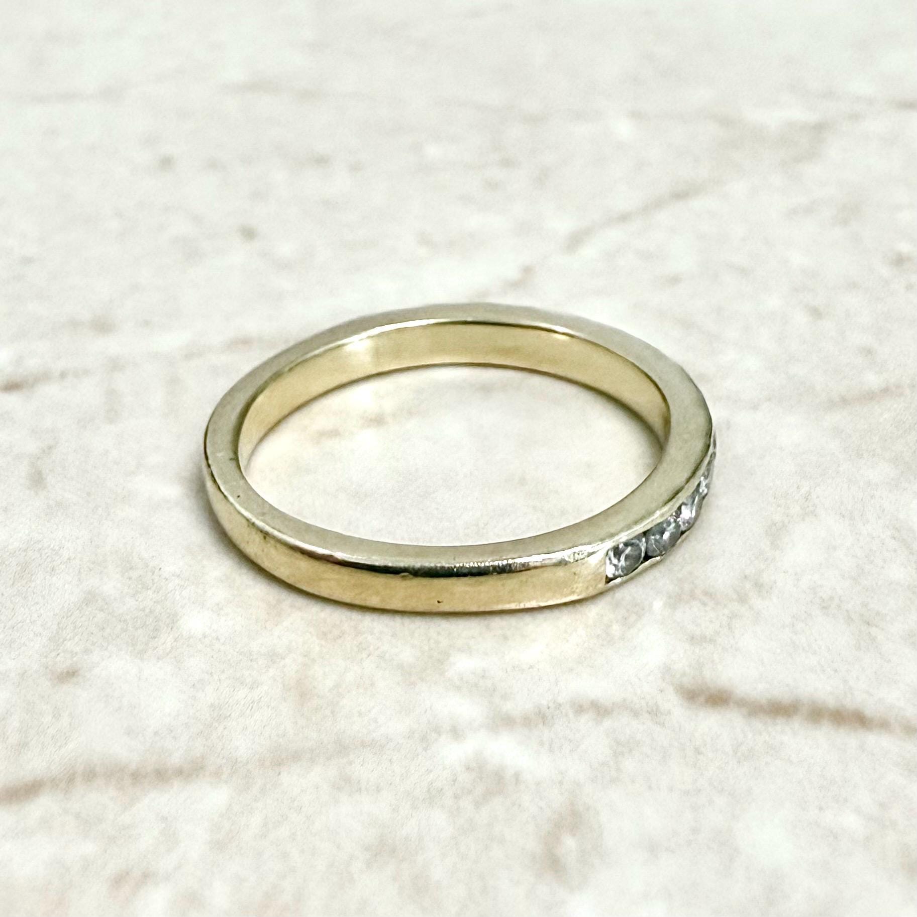 14K Yellow Gold Channel - Set 0.40 Carat Diamond Half Eternity Band Ring - WeilJewelry