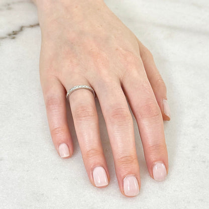 18K White Gold 0.75 Carat Natural Diamond Eternity Band Ring - WeilJewelry