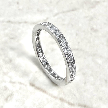 18K White Gold 0.75 Carat Natural Diamond Eternity Band Ring - WeilJewelry