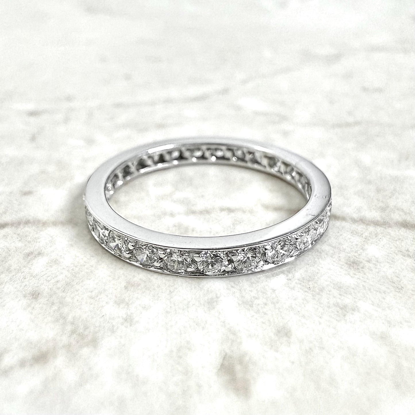 18K White Gold 0.75 Carat Natural Diamond Eternity Band Ring - WeilJewelry