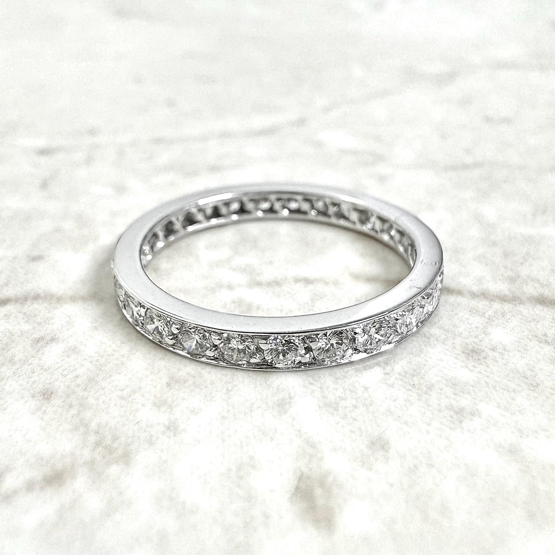 18K White Gold 0.75 Carat Natural Diamond Eternity Band Ring - WeilJewelry