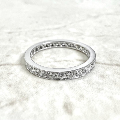 18K White Gold 0.75 Carat Natural Diamond Eternity Band Ring - WeilJewelry