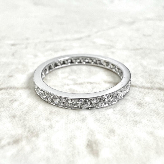 18K White Gold 0.75 Carat Natural Diamond Eternity Band Ring - WeilJewelry