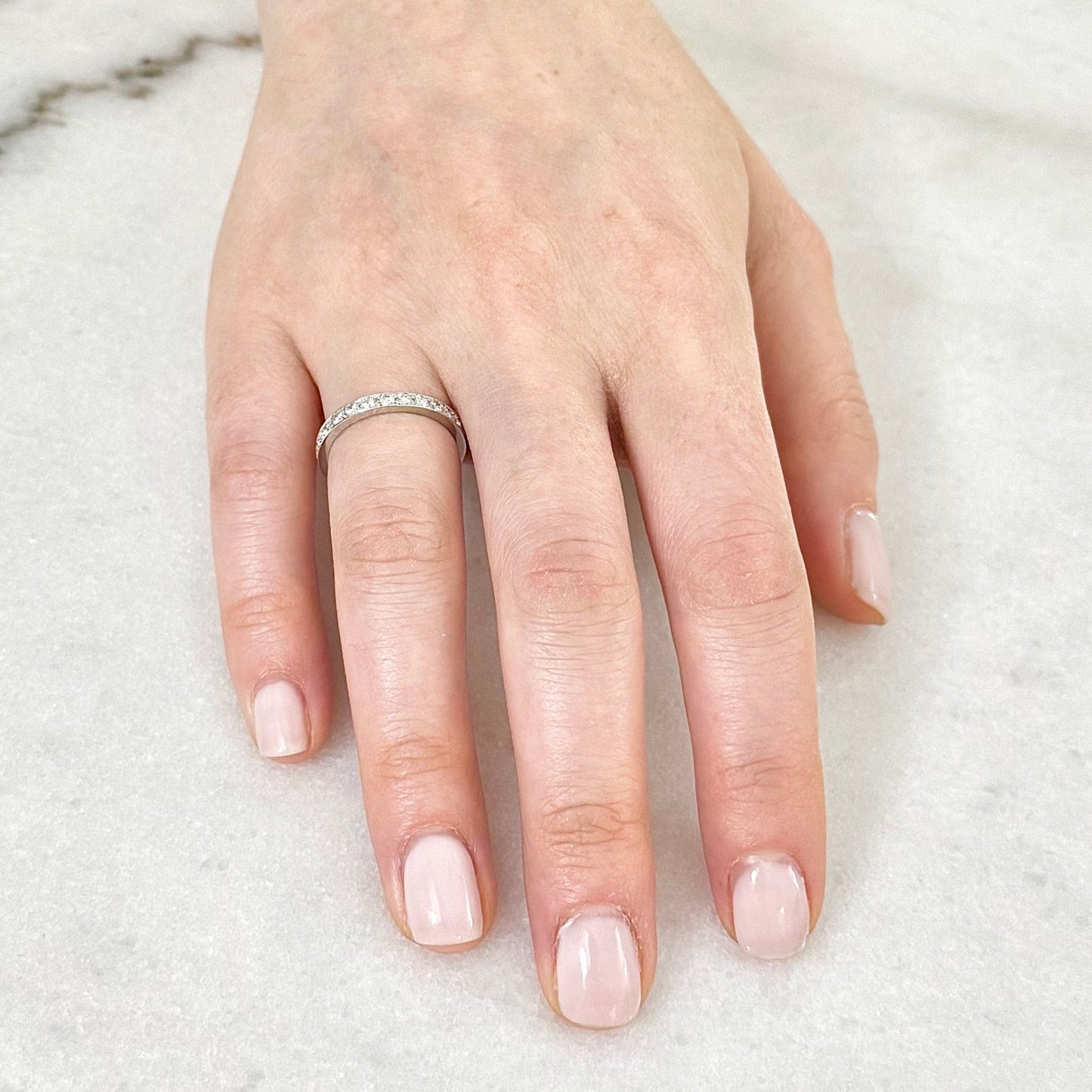 18K White Gold 0.75 Carat Natural Diamond Eternity Band Ring - WeilJewelry