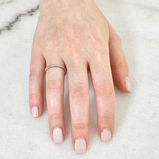 Vintage Art Deco Platinum Wedding Band Ring 1.7 MM