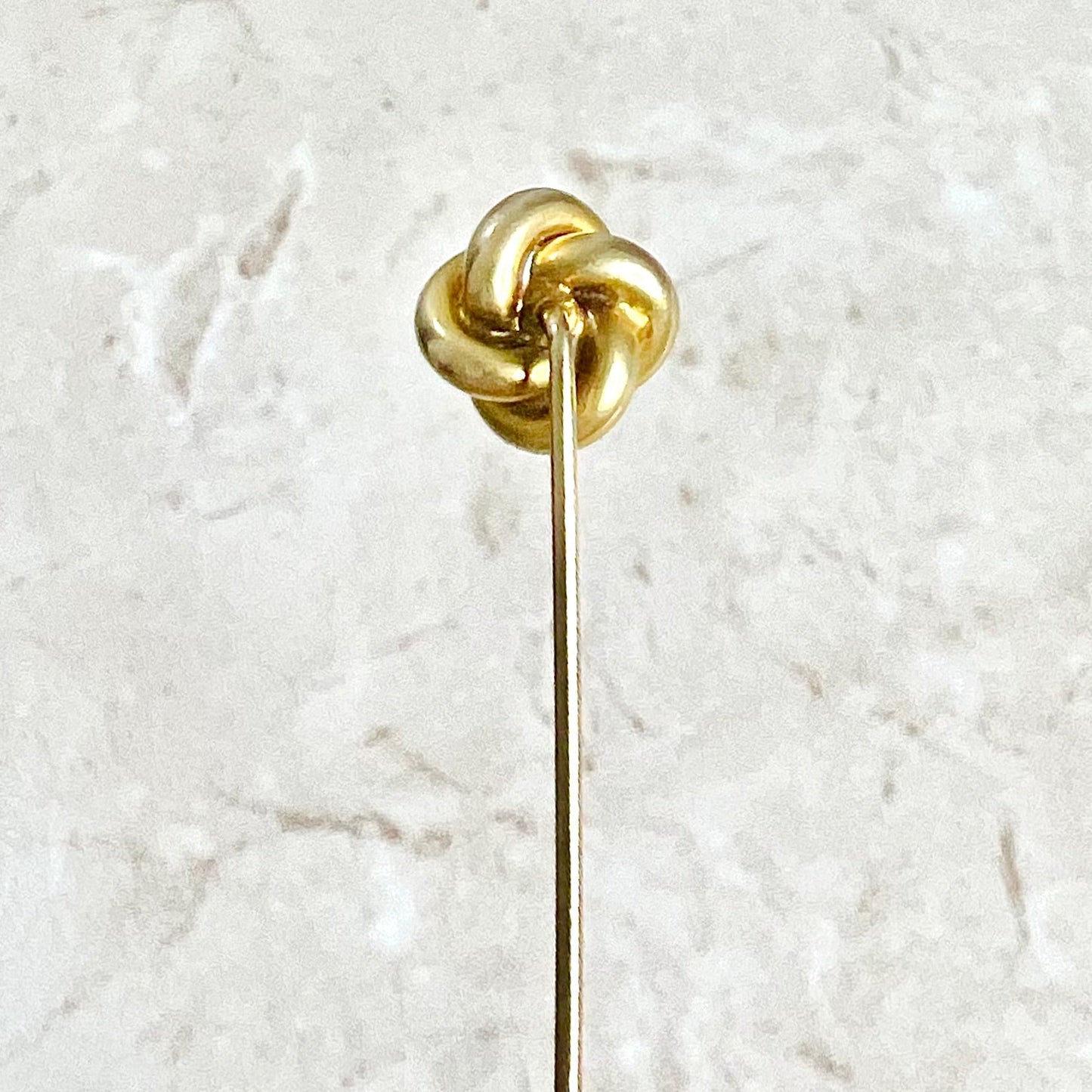 Antique Edwardian 14 Karat Yellow Gold 0.10 Carat Diamond Stick Pin / Lapel Pin - WeilJewelry