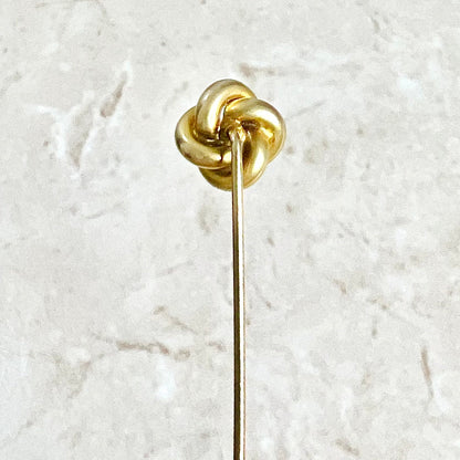 Antique Edwardian 14 Karat Yellow Gold 0.10 Carat Diamond Stick Pin / Lapel Pin - WeilJewelry