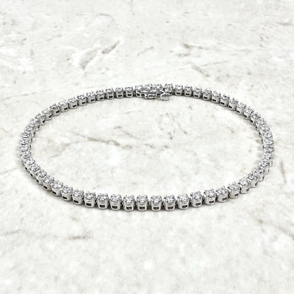 Fine 14K White Gold 2.20 Carat Natural Diamond Tennis Bracelet - WeilJewelry