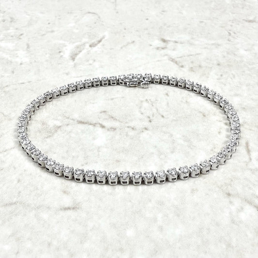 Fine 14K White Gold 2.20 Carat Natural Diamond Tennis Bracelet - WeilJewelry