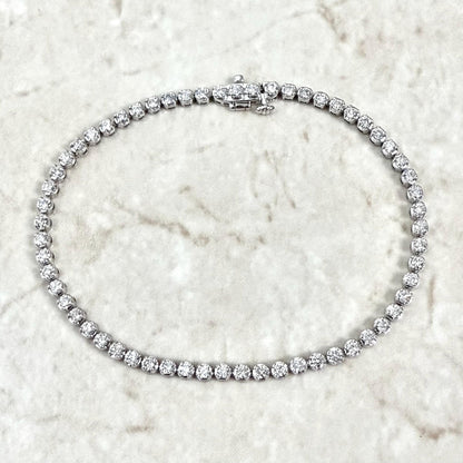 Fine 14K White Gold 2.20 Carat Natural Diamond Tennis Bracelet - WeilJewelry