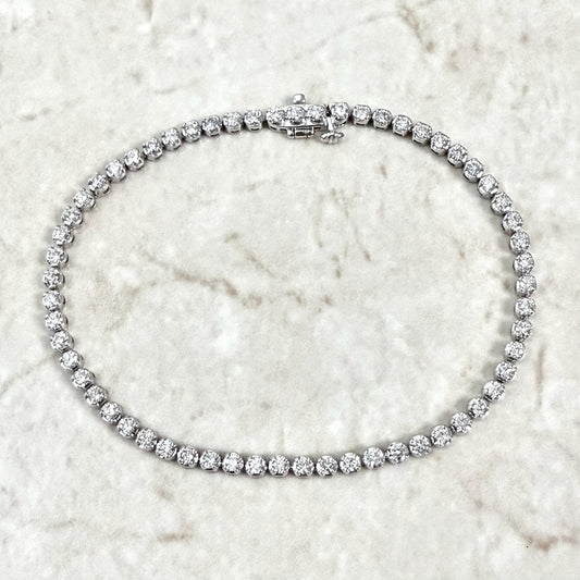 Fine 14K White Gold 2.20 Carat Natural Diamond Tennis Bracelet - WeilJewelry