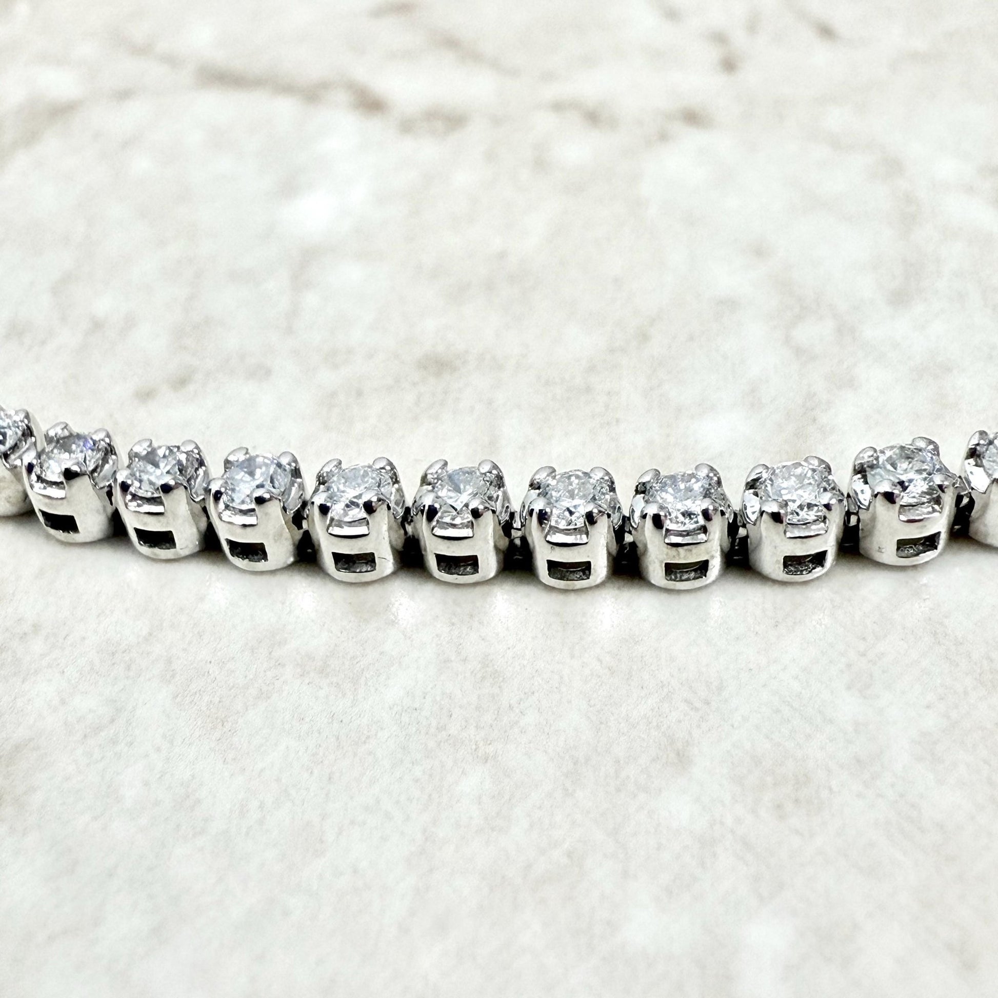 Fine 14K White Gold 2.20 Carat Natural Diamond Tennis Bracelet - WeilJewelry