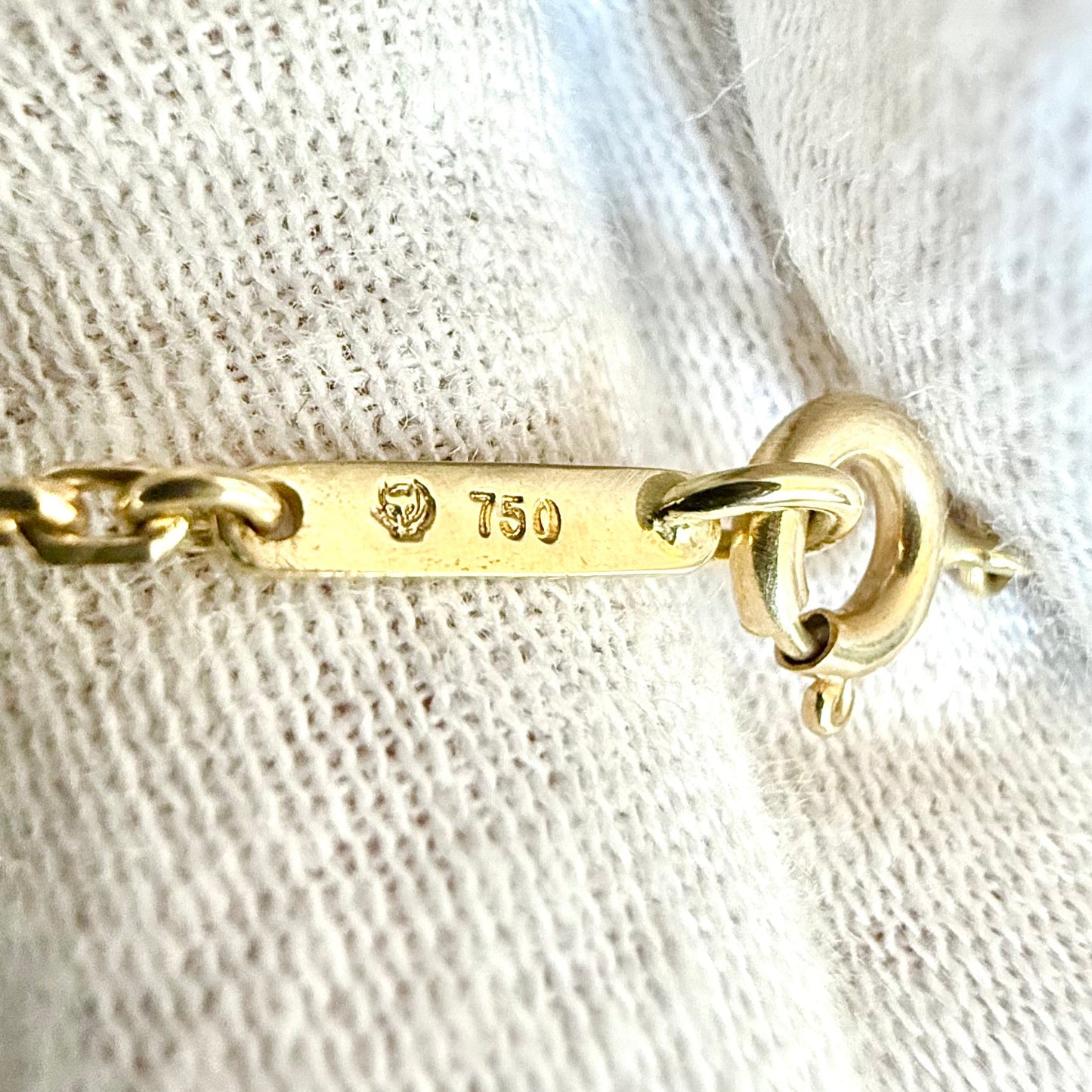 Handcrafted 18 Karat Yellow Gold Mother - Of - Pearl Crescent Pendant Necklace By Carvin French - WeilJewelry