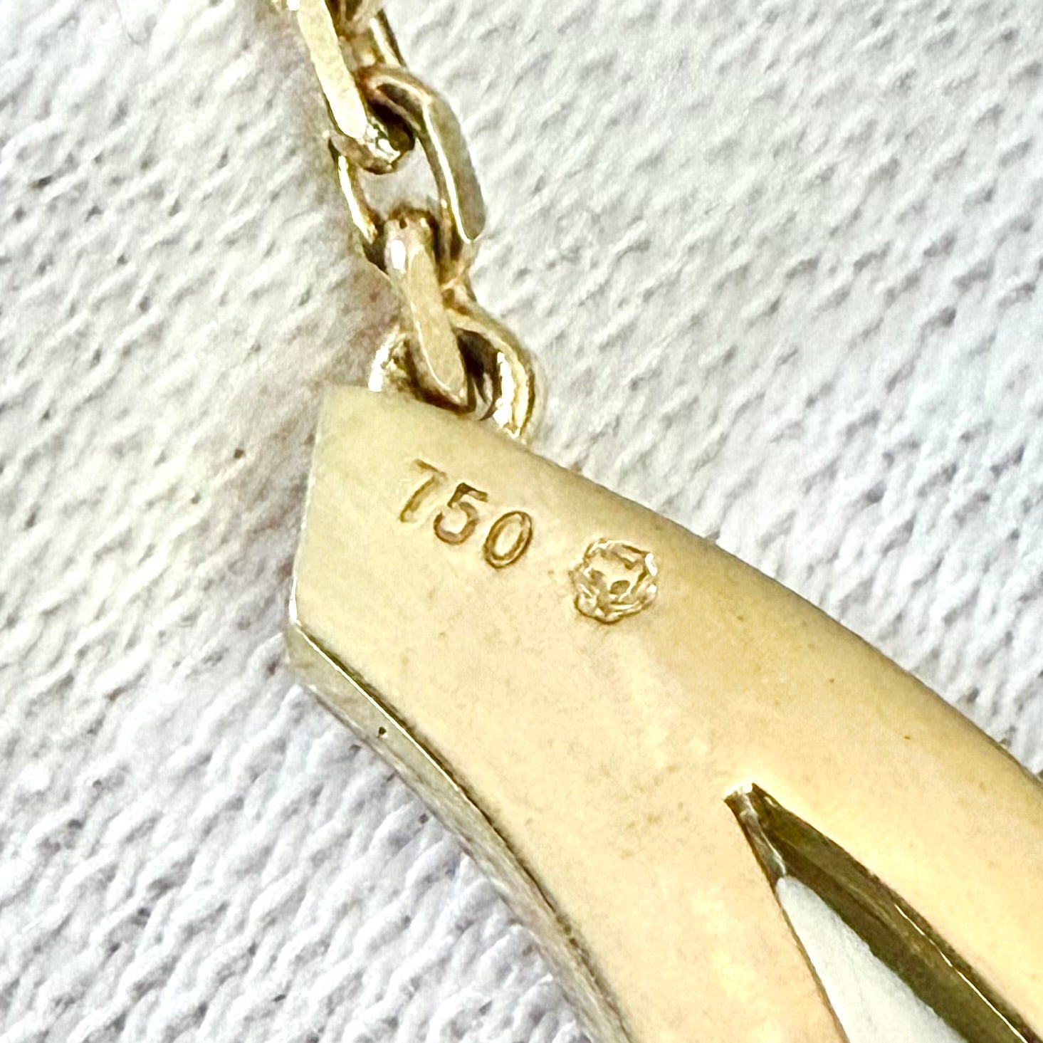 Handcrafted 18 Karat Yellow Gold Mother - Of - Pearl Crescent Pendant Necklace By Carvin French - WeilJewelry