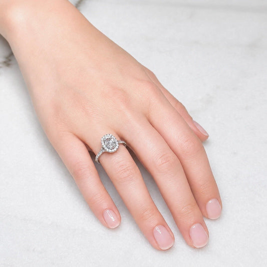 Handcrafted 18K White Gold Antique Cushion Diamond Engagement Ring - WeilJewelry