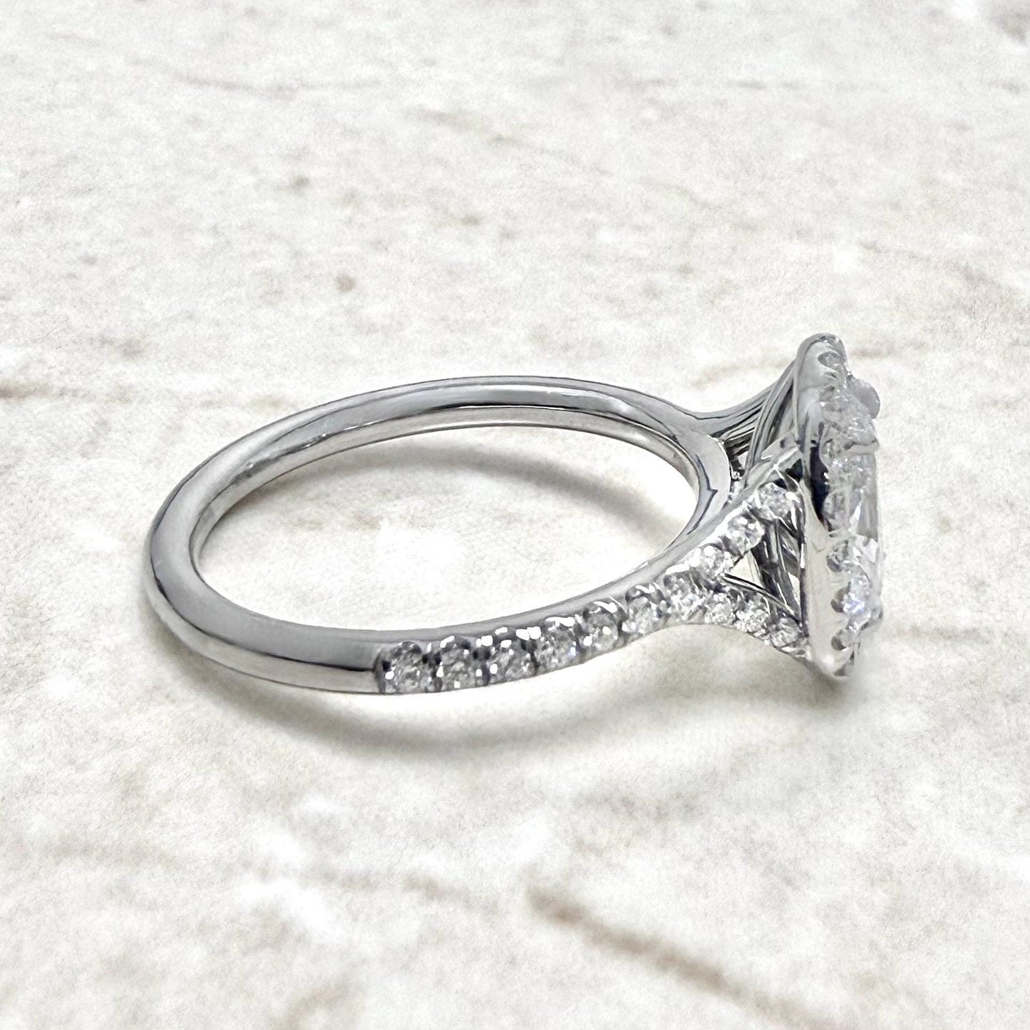 Handcrafted 18K White Gold Antique Cushion Diamond Engagement Ring - WeilJewelry
