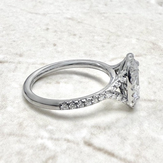 Handcrafted 18K White Gold Antique Cushion Diamond Engagement Ring - WeilJewelry