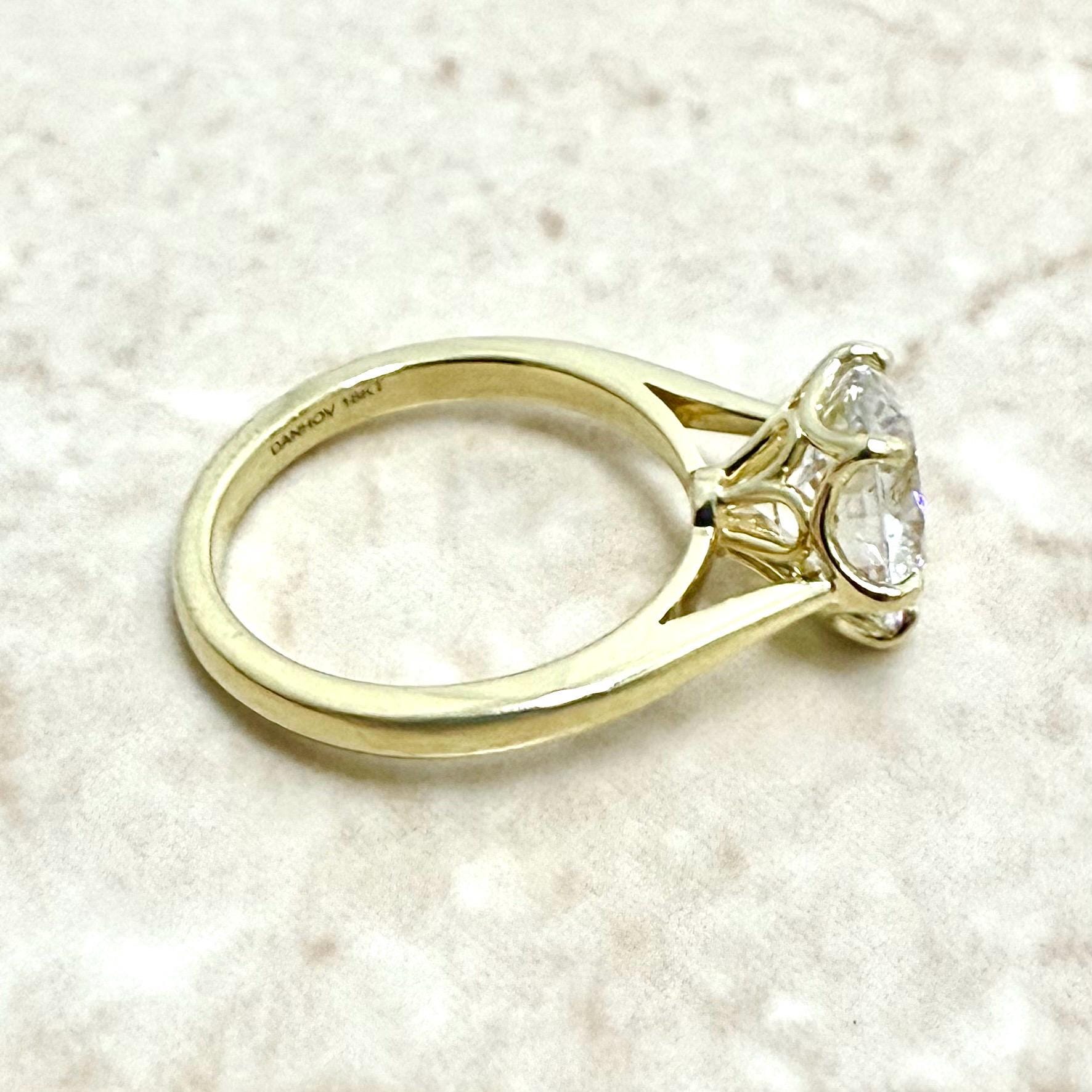 Handcrafted 18K Yellow Gold 2.56 Carats Lab Grown Diamond Solitaire Engagement Ring - WeilJewelry
